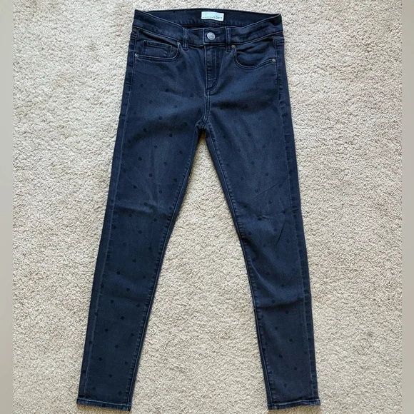 LOFT Women's Black Polka Dot Jeans - Picture 3 of 5